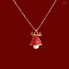 Anhänger Halsketten Weihnachten Halskette für Frauen Santa Claus Baum Schneeflocke Glocken Schlüsselbein Kette Choker Mädchen Party Schmuck