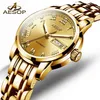 Aesop Gold Luxury Watch Women Japan Ruch mechaniczny automatyczny zegarek damski stal nierdzewna Złota żeńska zegar Women258W