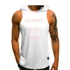 Logo de marque personnalisé Hommes Bodybuilding Débardeur Sleevel T-shirts Muscle Vest Cool Hoody Tops Gym Sport Slim Fitn Sweats à capuche Gilet M5Zz #