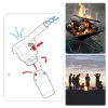 Ventilador de fogo portátil alimentado churrasqueira ventilador de ar para acampamento ao ar livre piquenique churrasqueira a carvão preto (sem