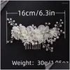 Clip per capelli Barrettes Flower Rhinestone Parl Clip Pettine Women a fascia da ballo da sposa gioielli Tiara Gift Drople Delivery Hai Otld5