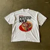 Vrouwen T-shirts 2024 Zomer Grunge Streetwear Trui Vintage Kleding T-shirts Korte Mouw Slanke Voedsel Afdrukken Top Y2k Shirt vrouwen