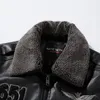 men Autumn Jacket Bomber Biker Zipper Motorcycle Faux Fur Coat Male Fleece Pilot Vintage Black Brown Pu Leather Jacket Winter P6IE#