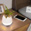 Pot de jardinière intelligent avec bouton lumineux, haut-parleur tactile, lampe intelligente, Pot de fleurs, décoration de Table de chambre à coucher, féerique