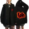 korn Rock Band Sweatshirts WORLD TOUR Hoodies Carto Vintage Metal Gothic Streetwear Zip Up Jackets Tops Fleece Oversized Coats D0in#