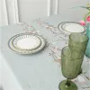 Imbottiture Disegni di fiori alla moda Tovaglia di lino decorativa solida con nappe Tovaglia rettangolare per tavolo da pranzo per matrimoni