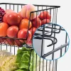 Baskets 1/3/5Layer Kitchen Vegetable Rack Metal Floor Stackable Shelves For Fruit Storage Basket Utility Rotating Wheels Organizadores