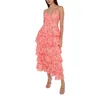 Casual Dresses Women Summer Floral Print Maxi Dress Sleeveless V Neck Tiered Ruffle Cami Beach Party sundress