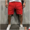 Mens Shorts Pantalones Cortos Solidos Para Hombre de Playa Algodon Informales Deportivos Ropa Marca Verano 2021 SA932 Drop Delivery AP OT1GW