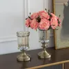 Vasen Europäische klassische Glasvase im Wohnzimmer platziert Blumenarrangement Advanced Sense Table Retro High-End-Heimdekoration