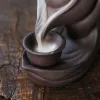 Bruciatori di sabbia viola Teiera a mano Bruciatore di incenso riflusso Rilassamento, purificazione, meditazione, regalo per yoga Porta incenso Cascata