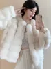 Womens Fur Faux 2023 Winter Fashion Coat Women Korea Warm Feather Coats Cardigan Short Outercoat Lady Elegant Outfits XC100 Drop Deliv Otpdj