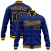 Giacche da uomo Bomber bianco reale personalizzato Giacca a scatto Varsity Letterman bicolore Bottone da baseball stampato in 3D