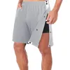 Men's Shorts Men Tear Away Basketball Elastic Waist Split Button Post Short Pants Casual Athletic Joggers With Pockets