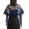 Lenços moda renda borlas envolve cachecol cor sólida vestido de noite feminino xale sheer nupcial dama de honra malha capas de casamento