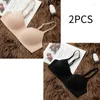 Bh's 2 STKS Vrouwen Ademend Naadloze Dunne Push-up Bh Zacht Comfort Draadloos Ondergoed Zomer Sexy Crop Top Niet-draad Elastisch