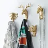 Rails Animal Head Resin Key Hook Decor Holder Clothing Deer Elephant Unicorn Rhinoceros Racks Hook Coat Bag Hanger Cap Decor Home Wall