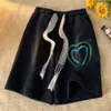 Shorts casuais Love, capris de basquete na moda de verão masculino, shorts esportivos soltos e versáteis com cordão