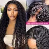 Lovevolfol 24 pouces Water Wave Lace Front 4x4 HD HDlessleslesless pré-cueilli les perruques frontales humides et ondulées pour femmes noires Wig bouclée humaine avec des cheveux pour bébé