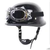 Мотоциклетные шлемы Ретро полушлем Открытый езда Защитный со стеклом Capacete для локомотива Мотоцикл Dot11751470 Прямая доставка Ot7U3