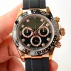 N Montre de Luxe Mens Watches 40mm 7750 Chronograph Movement Movement Ceramic Bezel 18K Gold Relojes Luxury Watch Wristwatches 03