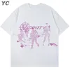 ヴィンテージゴシック特大のメンズTシャツハラジュクヒップホップトップス美的グラフィックプリントY2K衣類ストリートウェアファッション韓国ティー240313
