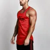 MuscleGuys Bodybuilding Stringer Tank Top Mens Singlets Mesh Gym Vest Sports Sleavel Shirt Slim Fit Muscleアンダーシャツv5b3＃