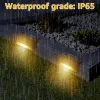 Süslemeler Açık Merdiven Güneş Işık IPX65 Su geçirmez bahçe adım LED LED Güneş lambası için Korkuluk Çit Yolu Veranda Çim Dekorasyonu 16 PCS