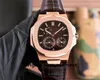2024 Luxury Men's Watches 5712 40mm Automatic Mechanical Lunar Phase Watch 2813 Movement Rose gold 316L Stainless Steel Bracelet Waterproof Wristwatches