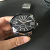 Manliga klockor svart gummi man titta på mekanisk automatisk stil armbandsur 44mm svart ansikte transparent baksida 0331805