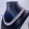 GRA -certifikat 925 Sterling Silver 15mm Iced Out Hip Hop Thick Heavy VVS Moissanite Cuban Link Chain With Diamonds