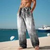 Herenbroek Broek Zomer Strand Trekkoord Elastische taille 3D Print Streep Board Shorts Heren Heren Zwemmen met voering