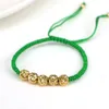 10pcs lessionalism beads gold color beads thread bracelet men red blue rop rope bracelets for women jewelry gloy0313