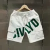 Shorts pour hommes Été hommes Shorts décontractés coréen de haute qualité vert sergé Shorts lettre brodé pantalons de sport mode vêtements pour hommes 2023 J240325