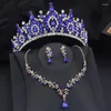 Necklace Earrings Set Luxury Wedding Crown For Women Tiaras Princess Party Prom Bride Jewelry Bridal Pageant