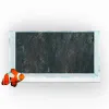 Dekorationer Fish Tank Bakgrund Sticker Black Grey Marble Rock Wall Printing Wallpaper Aquarium Bakgrund Dekorationer PVC