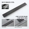 Black Bathroom Floor Drain Linear Shower Drain 304 Stainless Steel Tile Insert 60/80/90/100CM Deodorize Bathroom Accessories 240311