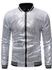 Shiny paljetter Sparkle Bomber Jacket Men 2023 Nyaste guldglitter randiga dragkedja Mensjackor och rockar Party Dance Show Clothes H0fn#