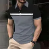 FI Stripe Print Polo T-Shirt für Männer Outdoor Sports Golf Wear Sommer Casual Revers Butt Shirts Übergroße Kurzarm Tops y5A7 #