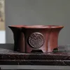 Planters POTS PURPLE SAND CIRCLE BONSAI POT TRADITION Kina snidade suckulenter trädgårdsdekoration 240325