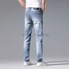 Calça jeans masculina designer primavera/verão nova moda casual pequena perna reta elástica slim fit jeans para homem calças versáteis