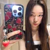 휴대폰 케이스 한국인 INS 귀여운 표범 패턴+딸기 행인 아이폰 소프트 케이스 15 14 프로 최대 12 13 11 충격 방지 범퍼 커버 CAPA H240326
