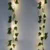 Pierres tombales 12 pièces décoration de chambre plantes artificielles esthétiques guirlande de lierre LED fausses feuilles de vigne suspendues pour la maison salon décoration chambre à coucher