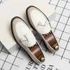 Klänningsskor vintage topplager äkta läderslip på loafers andningsbara mockasiner som driver design avslappnad kohud för män