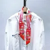 Scarves The Arrivals Summer All-match Pink Orange Madam Temperament Silk Scarf Streamer Bundled Hairband Long Strip Bi