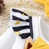 Giyim setleri bebek kız hayvan kıyafetleri uzun kollu romper askı etek kafa bandı set bebek giysileri sonbahar