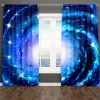 Curtains 3D Print Modern Purple and Blue Milky Way Starry Night 2 Pieces Shading Window Curtain For Living Room Bedroom Decor Rod Pocket