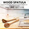 Sacchetti per gioielli Stoviglie in legno Set da cucina in teak con supporto adatto per pentole antiaderenti Pala Cucchiaio 5 pezzi