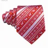 Neck Ties Neck Ties Red Christmas Stripe Men Tie Luxury Brand Jacquard Woven Pocket Square Cufflink Set Party Business Gift Barry.Wang Designer 6575 Y240325
