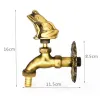 Accessories European Farm House Accents Home Garden Decor Straight Wall Mounted Frog Figurines Green Brass Sqiral Single Cool Water Faucet